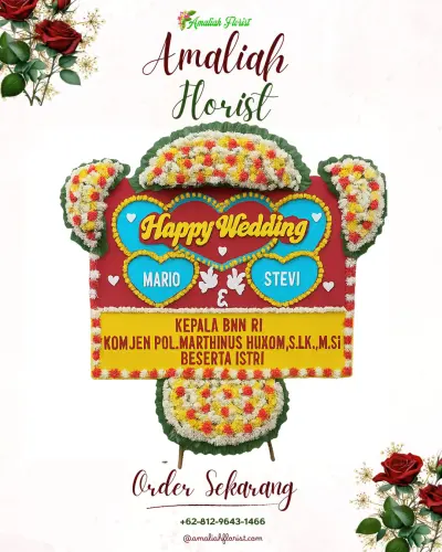 Karangan Papan Bunga Pernikahan di Labibia